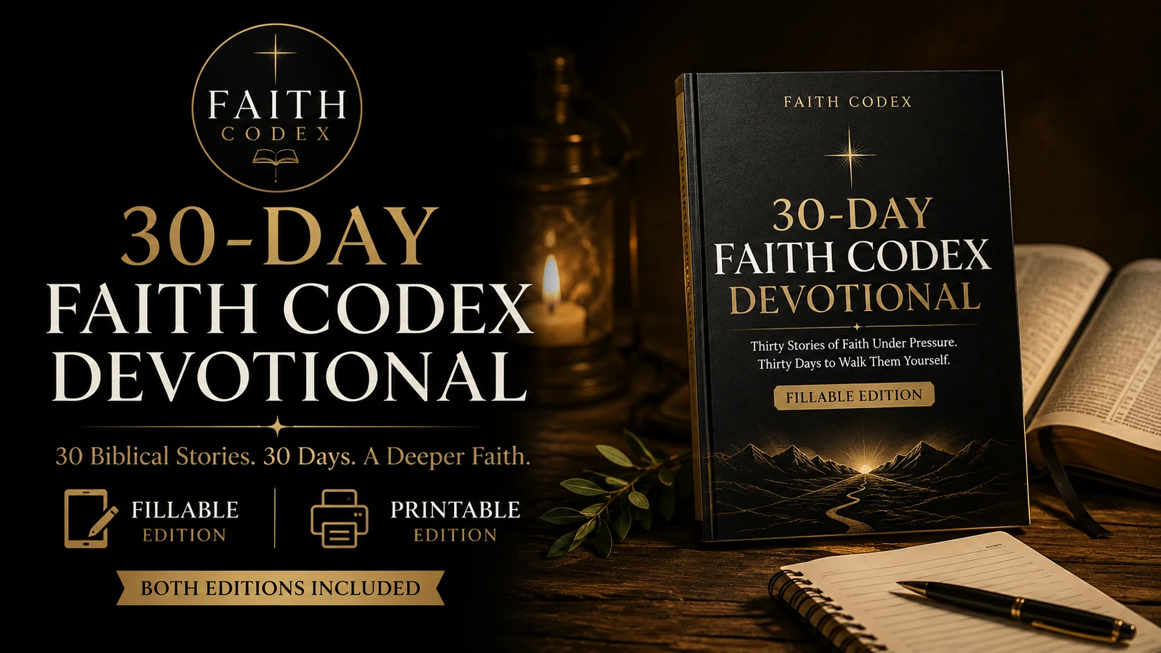 30-Day Faith Codex Devotional — fillable and printable editions